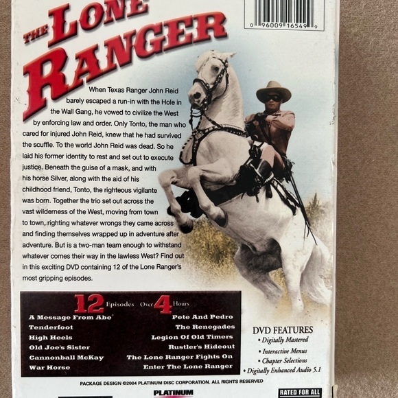 The Lone Ranger - 12 Episodes 2-Disc DVD Set - Full Screen - Picture 2 of 2